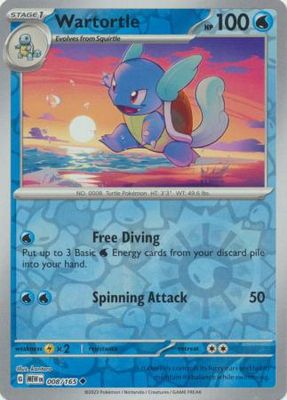 Wartortle - 008/165 - Uncommon Reverse Holo Scarlet &amp; Violet 151 Reverse Holo Singles