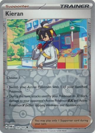 Kieran - 154/167 - Uncommon Reverse Holo Scarlet &amp; Violet: Twilight Masquerade Reverse Holo Singles