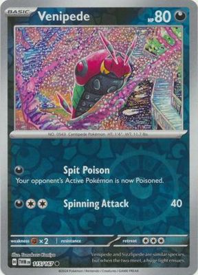 Venipede - 115/167 - Common Reverse Holo Scarlet &amp; Violet: Twilight Masquerade Reverse Holo Singles