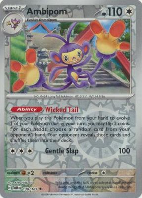 Ambipom - 138/167 - Uncommon Reverse Holo Scarlet &amp; Violet: Twilight Masquerade Reverse Holo Singles