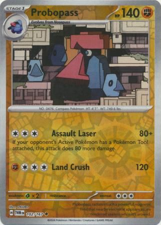 Probopass - 102/167 - Uncommon Reverse Holo Scarlet &amp; Violet: Twilight Masquerade Reverse Holo Singles
