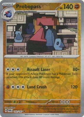 Probopass - 102/167 - Uncommon Reverse Holo Scarlet &amp; Violet: Twilight Masquerade Reverse Holo Singles