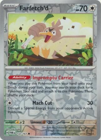 Farfetch&#39;d - 132/167 - Common Reverse Holo Scarlet &amp; Violet: Twilight Masquerade Reverse Holo Singles
