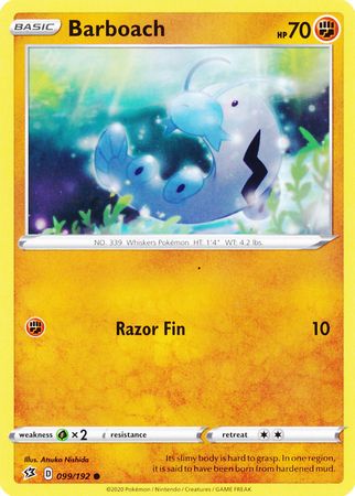 Barboach - 099/192 - Common Sword &amp; Shield: Rebel Clash Singles