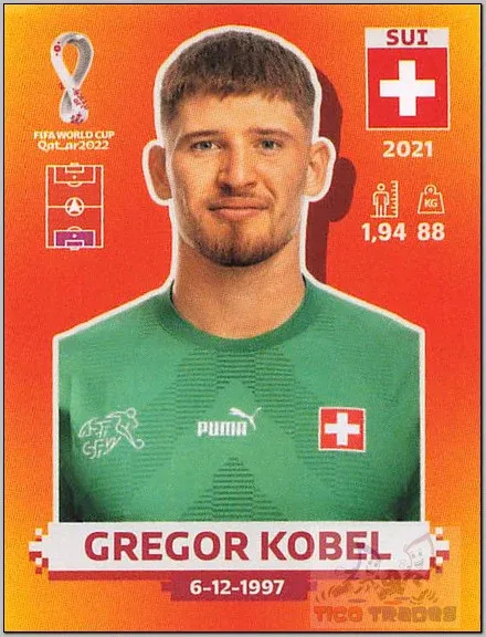 Gregor Kobel Panini Orange - SUI3 Qatar Copa Mundial 2022