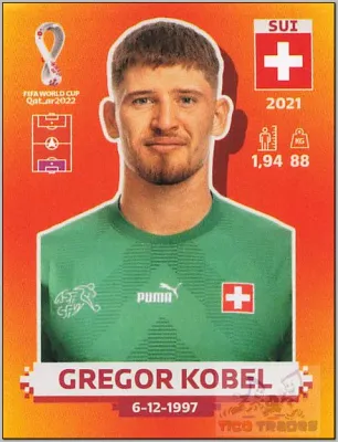 Gregor Kobel Panini Orange - SUI3 Qatar Copa Mundial 2022