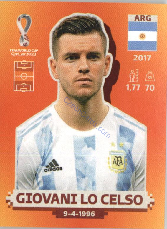 Giovani Lo Celso 2022 Panini WC Qatar Sticker #ARG 11 Argentina