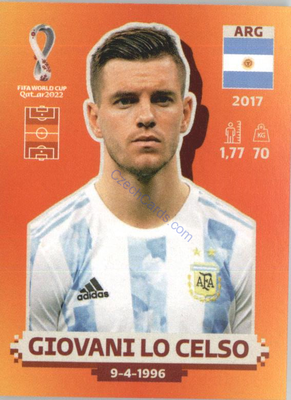 Giovani Lo Celso 2022 Panini WC Qatar Sticker #ARG 11 Argentina