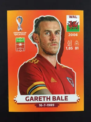Gareth Bale Panini Mundial Catar 2022 / Naranja #WAL 16