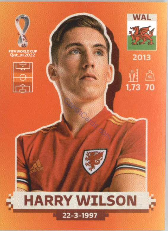 Harry Wilson 2022 Panini WC Qatar Sticker #WAL 15 Wales