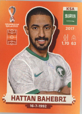 Hattan Bahebri 2022 Panini WC Qatar Sticker #KSA 14