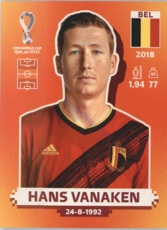 Hans Vanaken 2022 Panini WC Qatar Sticker #BEL 14 Belgium Belgie