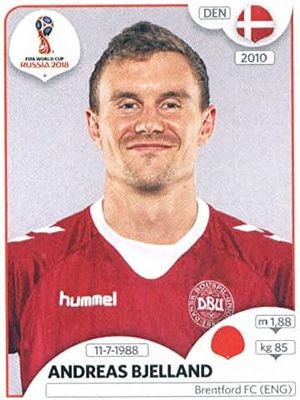 Andreas Bjelland Denmark 2018 Panini FIFA World Cup Stickers #246