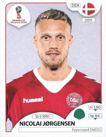 Nicolai Jorgensen Denmark 2018 Panini World Cup Stickers Russia #257  Soccer Sticker