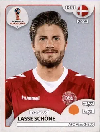 Lasse Schone 2018 Panini World Cup Stickers Russia #254  Denmark Soccer