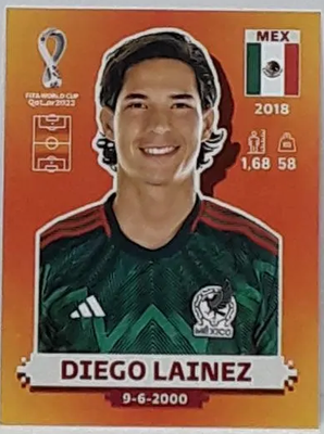 DIEGO LAINEZ MUNDIAL NARANJA 2022 WORLD CUP QATAR PANINI LIGA  MEX15
