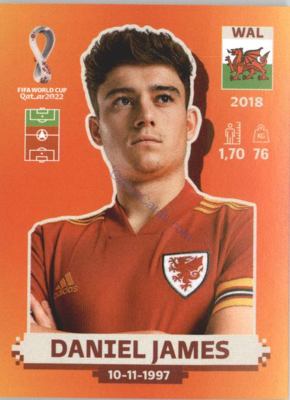 Daniel James 2022 Panini WC Qatar Sticker #WAL 17 Wales