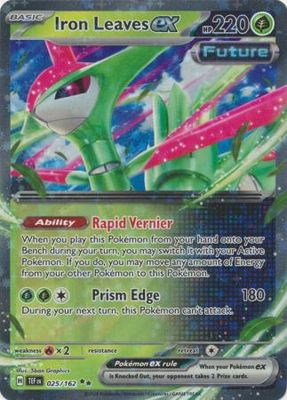 Iron Leaves ex - 025/162 - Ultra Rare Scarlet &amp; Violet: Temporal Forces Singles