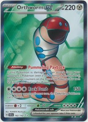 Orthworm ex - 162/142 - Full Art Secret Rare Scarlet &amp; Violet: Stellar Crown Singles