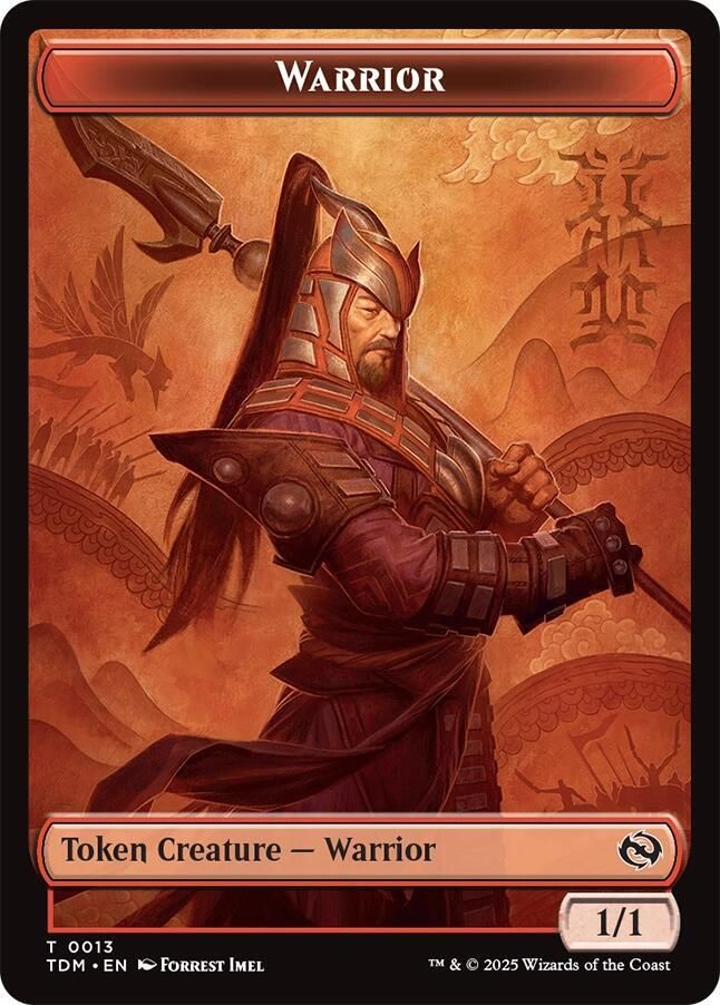 Dragon (0011) // Warrior Double-Sided Token - Tarkir: Dragonstorm (TDM) Tarkir: Dragonstorm