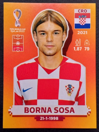 BORNA SOSA, 2022 FIFA WC Qatar PANINI Sticker  CRO 8