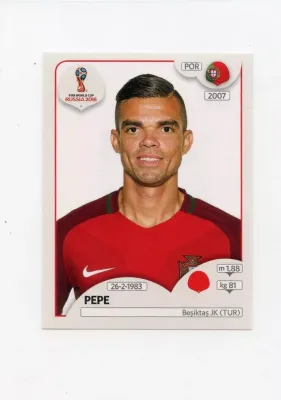 Pepe #116   Pegatina Panini 2018 Copa Mundial de la FIFA Rusia Portugal