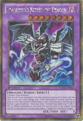 Dragonecro Nethersoul Dragon - PGLD-EN015 - Gold Secret Rare 1st Edition Premium Gold 1st Edition Singles