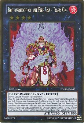 Brotherhood of the Fire Fist - Tiger King - PGLD-EN045 - Gold Rare 1st Edition Premium Gold 1st Edition Singles