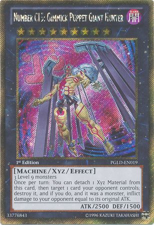 Number C15: Gimmick Puppet Giant Hunter - PGLD-EN019 - Gold Secret Rare 1st Edition Premium Gold 1st Edition Singles