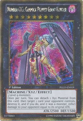 Number C15: Gimmick Puppet Giant Hunter - PGLD-EN019 - Gold Secret Rare 1st Edition Premium Gold 1st Edition Singles