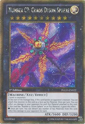 Number C9: Chaos Dyson Sphere - PGLD-EN022 - Gold Secret Rare 1st Edition Premium Gold 1st Edition Singles