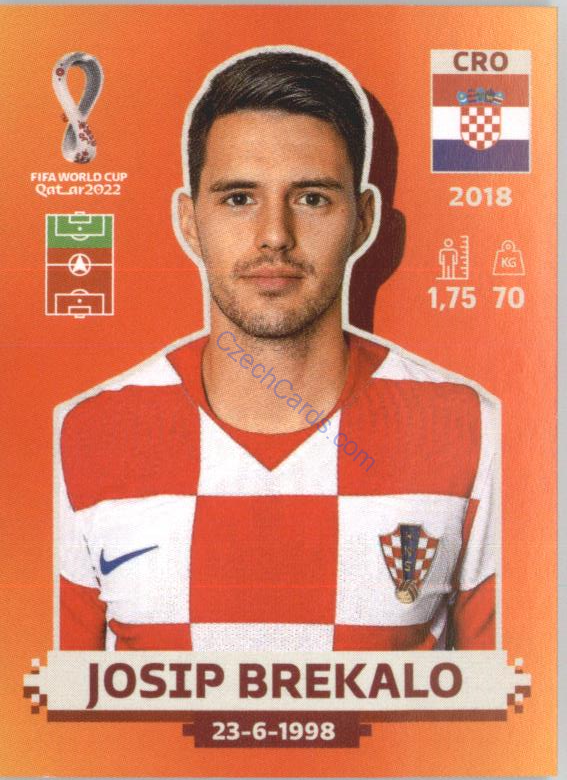 Josip Brekalo 2022 Panini WC Qatar Sticker #CRO 16, Croatia, Chorvatsko