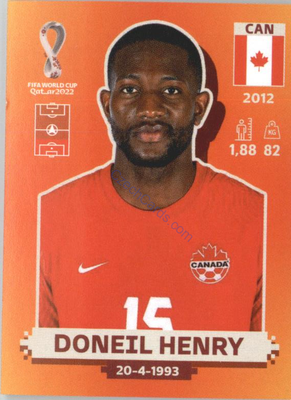 Doneil Henry 2022 Panini WC Qatar Sticker #CAN 5