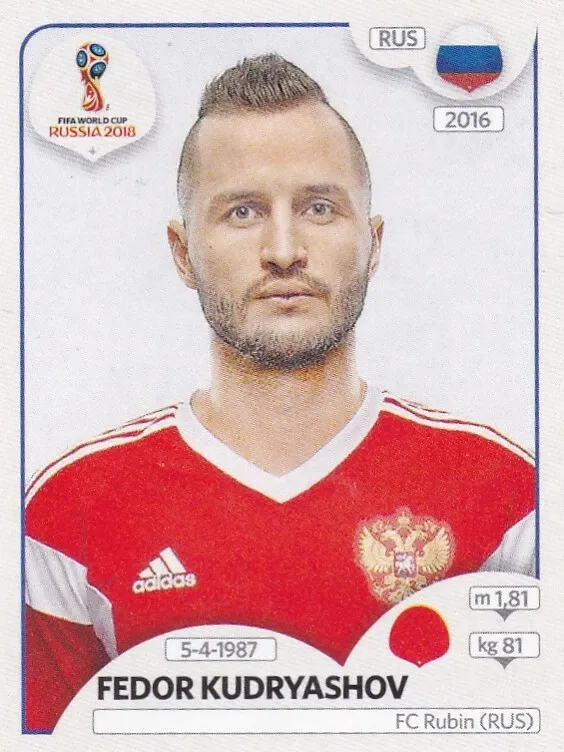 FEDOR KUDRYASHOV - STICKER N° 26 - PANINI FIFA WORLD CUP RUSSIA 2018