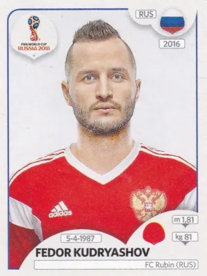 FEDOR KUDRYASHOV - STICKER N° 26 - PANINI FIFA WORLD CUP RUSSIA 2018