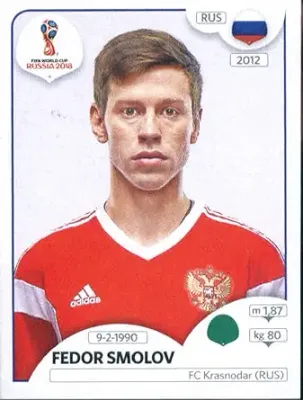 Fedor Smolov -2018 Panini World Cup Russia #38  Russia Soccer Sticker
