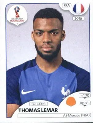 Thomas Lemar-2018 Panini World Cup Russia #191  France Soccer Sticker