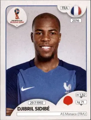 Djibril Sidibe 2018 Panini World Cup Russia #185  France Futbol Soccer Sticker