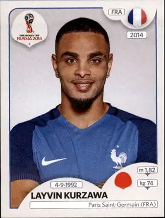 Layvin Kurzawa -2018 Panini World Cup Russia #187 France Soccer Sticker