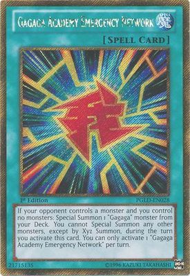 Gagaga Academy Emergency Network - PGLD-EN028 - Gold Secret Rare 1st Edition Premium Gold 1st Edition Singles