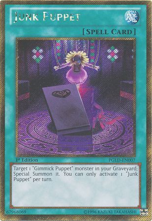 Junk Puppet - PGLD-EN007 - Gold Secret Rare 1st Edition Premium Gold 1st Edition Singles
