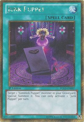 Junk Puppet - PGLD-EN007 - Gold Secret Rare 1st Edition Premium Gold 1st Edition Singles
