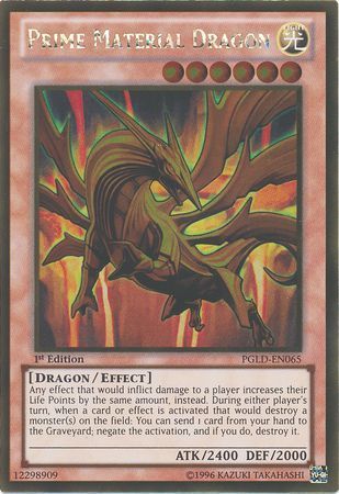 Prime Material Dragon - PGLD-EN065 - Gold Rare 1st Edition Premium Gold 1st Edition Singles