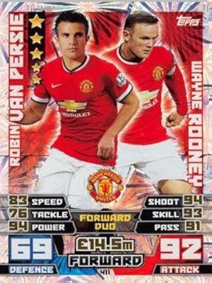 Robin Van Persie Wayne Rooney Topps Match Attax