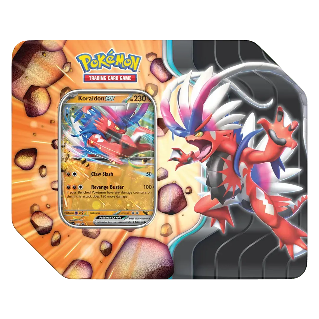 SJ Slashing Legends Tin Pokemon TCG Koraidon Nuevo Sellado