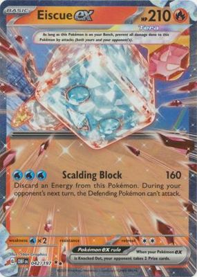SJ Eiscue ex - 042/197 - Ultra Rare Scarlet &amp; Violet: Obsidian Flames Singles