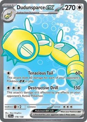 SJ Dudunsparce ex - 178/159 - Full Art Ultra Rare Scarlet &amp; Violet: Journey Together Singles