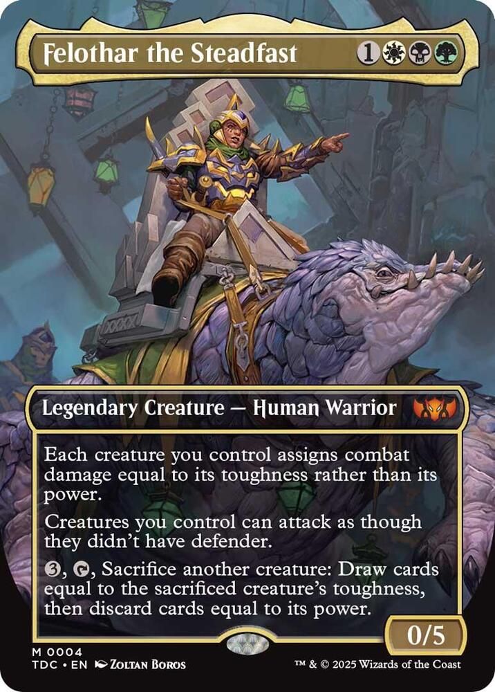 SJ Felothar the Steadfast (Borderless) - Commander: Tarkir: Dragonstorm (TDC) Commander: Tarkir: Dragonstorm Foil