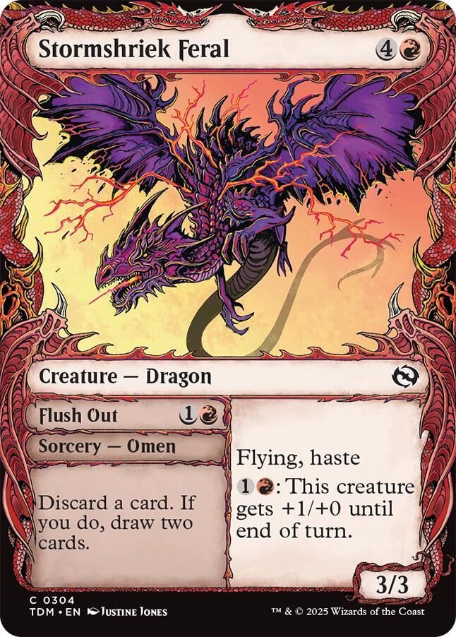 SJ Stormshriek Feral (Showcase) - Tarkir: Dragonstorm (TDM) Tarkir: Dragonstorm Foil