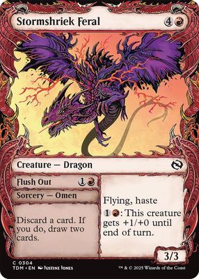 SJ Stormshriek Feral (Showcase) - Tarkir: Dragonstorm (TDM) Tarkir: Dragonstorm Foil